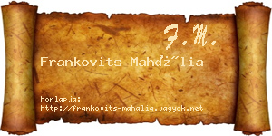 Frankovits Mahália névjegykártya